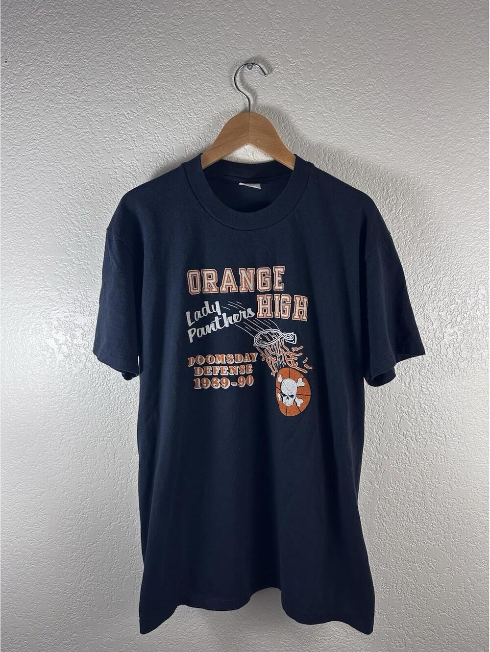 Vintage 1989 Orange High Lady Panthers T Shirt Mens Large Made USA